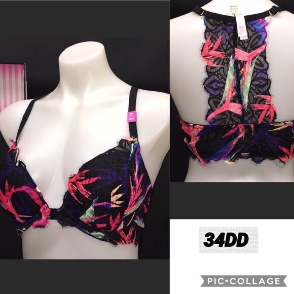 🔥Victoria Secret Pink Bra pushup sz 34DD New - Picture 1 of 5